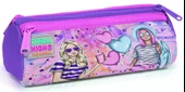 Coral High Pembe Mor Fashion Girl Üç Bölmeli Kalem Çantası - Kız Çocuk thumbnail 1