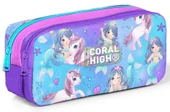 Coral High Mor Pembe Unicorn İki Bölmeli Kalem Çantası - Kız Çocuk - 1