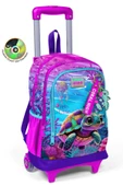 Coral High Işıklı Tekerlekli Pembe Mor Kaplumbağa Çekçek Okul Çantası - Kız Çocuk thumbnail 1
