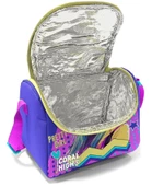 Coral High Lavanta Turkuaz Kulaklıklı Kız Desenli Kız Çocuk Isı Yalıtımlı Beslenme Çantası ve Kalemlik Seti thumbnail 2