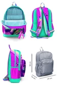Coral High Dört Bölmeli Kız Çocuk Okul Sırt Çantası ve Beslenme Seti - Pembe Su Yeşili Unicorn thumbnail 2