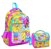 Coral High Üç Gözlü İlkokul Çantası ve Beslenme Çantası - Mixed Dondurma Desenli - Kız Çocuk thumbnail 1