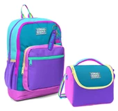 Coral High Dört Bölmeli Kız Çocuk Okul Sırt Çantası ve Beslenme Seti - Pembe Pastel Renkli thumbnail 1