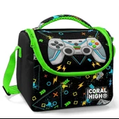 Coral High Siyah Fosforlu Yeşil Gamer Isı Yalıtımlı Beslenme Çantası - Erkek Çocuk thumbnail 1