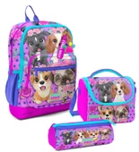 Coral High Kız Çocuk Üçlü İlkokul Okul Çanta Seti - Pembe Köpek thumbnail 1