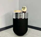 ELEGANT Dekoratif Krom Darbuka Siyah Sehpa 60cm - 2