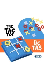 XOX 3 Taş Zarf Tasarımlı Keçe Kutu Oyunu Tic Tac Toe - 1