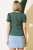 Kare Yaka Bluz Zümrüt thumbnail 3