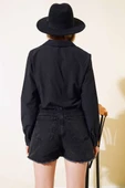 Bel Lastikli Gömlek Siyah - 3