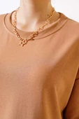Oversize Basic T-shirt Latte - 4