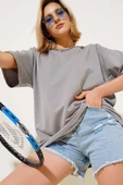 Oversize Basic T-shirt Kayrak Grisi thumbnail 1