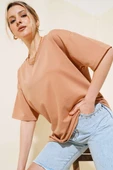 Oversize Basic T-shirt Latte - 1