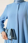 Gizli Düğmeli Salaş İkili Takım Mavi thumbnail 4
