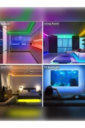 10 Metre Yeni Nesil Sese Duyarlı Kumandalı Bluetooth ile Telefondan Kontrol edilebilir Smart Led - 5