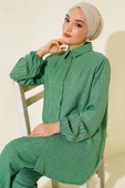 Kolları Taşlı Keten İkili Takım Yeşil thumbnail 2