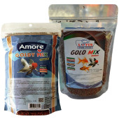 Amore Goldy Mix %37 Yüksek Protein 250 gr Granül Japon Yemi ve 250 gr Lotus Gold Mix ZipPack Poşet - 1