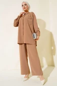 Taş Şerit Detaylı İkili Takım Camel thumbnail 1