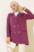 Krep Ceket Magenta - 1
