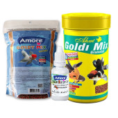 Amore Goldy Mix %37 Protein 250 gr Easy-Fill-Pack ve 1000 ml Box AHM Gold Mix Japon Balık Yemi - 1