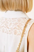 Sırt Dantelli Keten Bluz Bej thumbnail 4