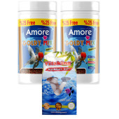 Amore Goldy Mix Granules 2 x 125 ml Kutu Japon Balık Yemi ve Akvaryum Temizliği Kaya Tuzu Tabletleri - 1
