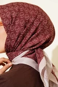 MK Desen Soft Eşarp Kahve - 4