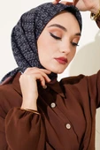 MK Desen Soft Eşarp Siyah Kahve - 1