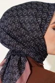 MK Desen Soft Eşarp Siyah Kahve - 4