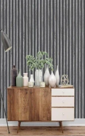 Renkli Duvarlar Atc Gri Antrasit Dekoratif Görünüm Pvc Kaplama Lambiri 12cmx90cm - 3