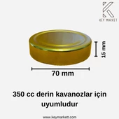 Twıst-Of 20 Adet 70 mm Yarım Etek Gold Cam Kavanoz Kapağı (20li) - 1