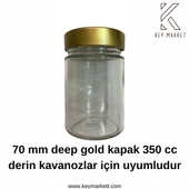 Twıst-Of 20 Adet 70 mm Yarım Etek Gold Cam Kavanoz Kapağı (20li) - 2