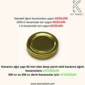 Twıst-Of 20 Adet 70 mm Yarım Etek Gold Cam Kavanoz Kapağı (20li) - 3