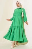 Patlı Keten Elbise Benetton - 1