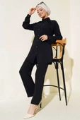 Önü Püskül Detaylı İkili Takım Siyah thumbnail 1