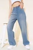 Baggy Arka Tokalı Kot Pantolon Açık Mavi - 2