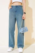 Baggy Yan Tokalı Kot Pantolon Yeşil Tint - 2