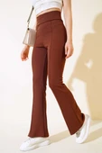 Çımalı İspanyol Paça Pantolon Kahve - 2