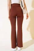 Çımalı İspanyol Paça Pantolon Kahve - 3
