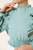 Bel Gipeli Fırfırlı Bluz Çağla Yeşili thumbnail 4
