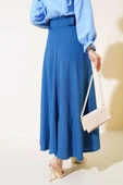 Kloş Kalın Kemerli Etek İndigo thumbnail 3