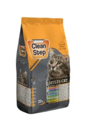 Clean Step Multi-cat Portakal Kokulu Topaklanan Ince Tane Bentonit Kedi Kumu 20 Lt - 1