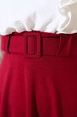 Kloş Kalın Kemerli Etek Bordo thumbnail 4