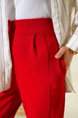 Paça Düğmeli Salaş Pantolon Kırmızı thumbnail 4