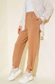 Paça Düğmeli Salaş Pantolon Camel - 1