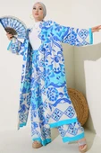 Etnik Desen Kimono İkili Takım Turkuaz thumbnail 2