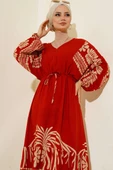 Bel Tünelli Salaş Elbise Kiremit - 2
