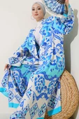 Etnik Desen Kimono İkili Takım Turkuaz thumbnail 1