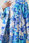 Etnik Desen Kimono İkili Takım Turkuaz thumbnail 4