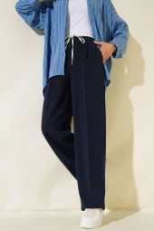 İp Bağcıklı Pantolon Lacivert thumbnail 1