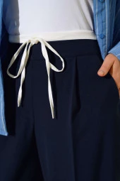 İp Bağcıklı Pantolon Lacivert thumbnail 4